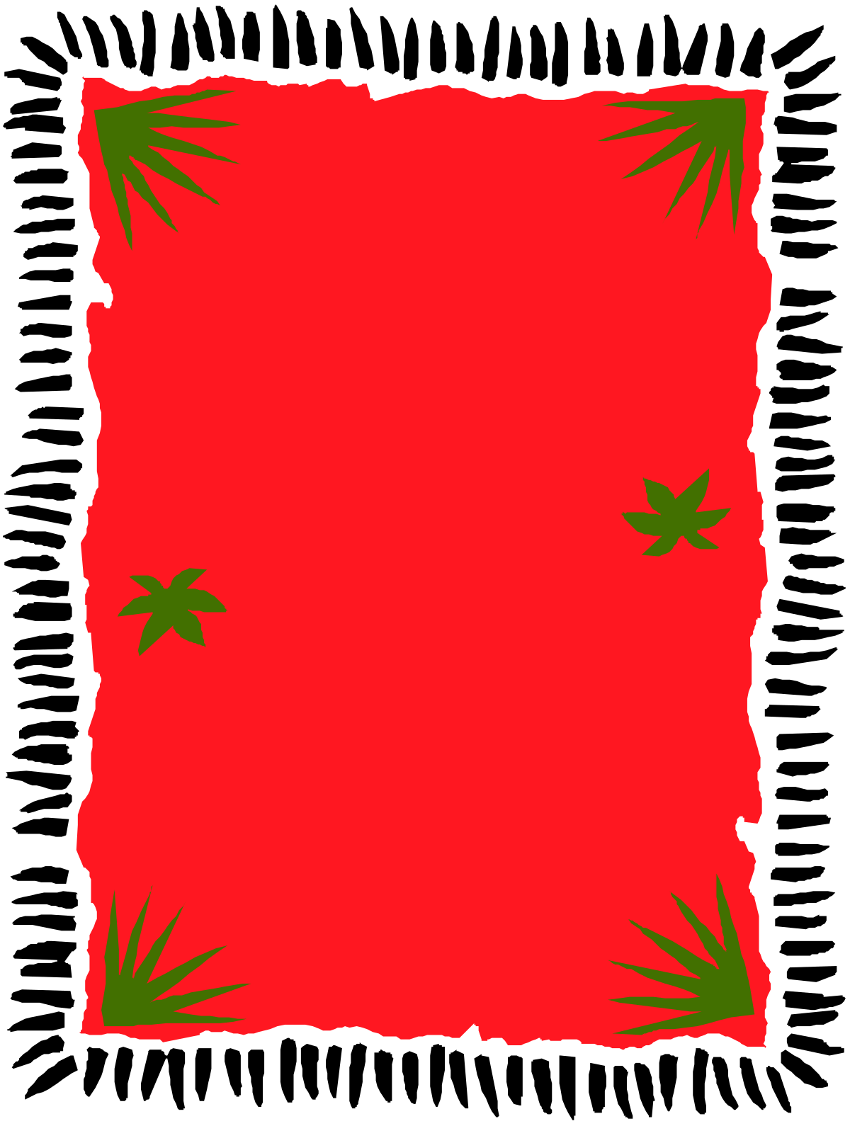 a red and green frame with bamboo leaves clip art png transparent Red and Green Bamboo Leaves Frame Clipart - Vibrant Borders for Creative Projects