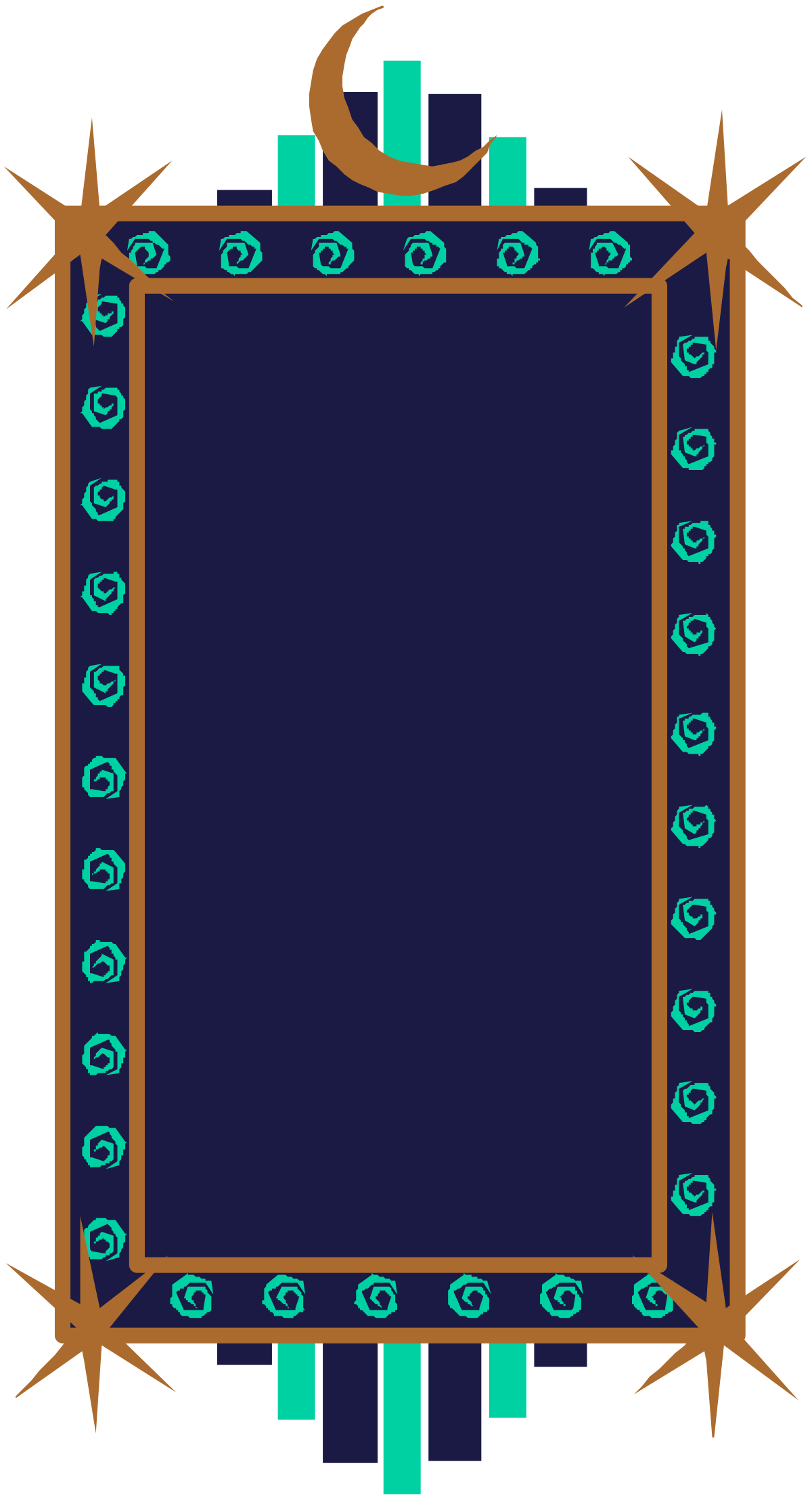 Borders Clipart: Square Frame with Arrows and Stars