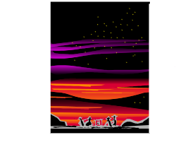 Couple Watching the Sunset on a Bench - Beautiful Nature Clipart