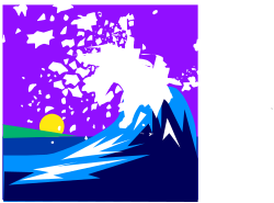 Mountain Landscape with Sun - Clipart Borders for Creative Projects