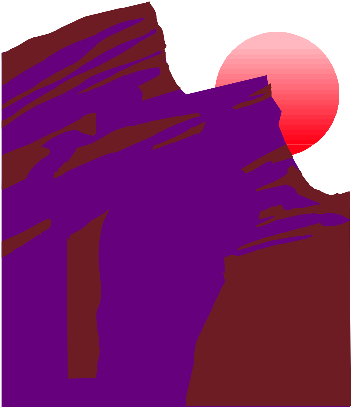 a purple rock with a red sun in the background clip art png transparent Purple Rock with Red Sun Background Clipart - Vibrant Borders and Backport Design