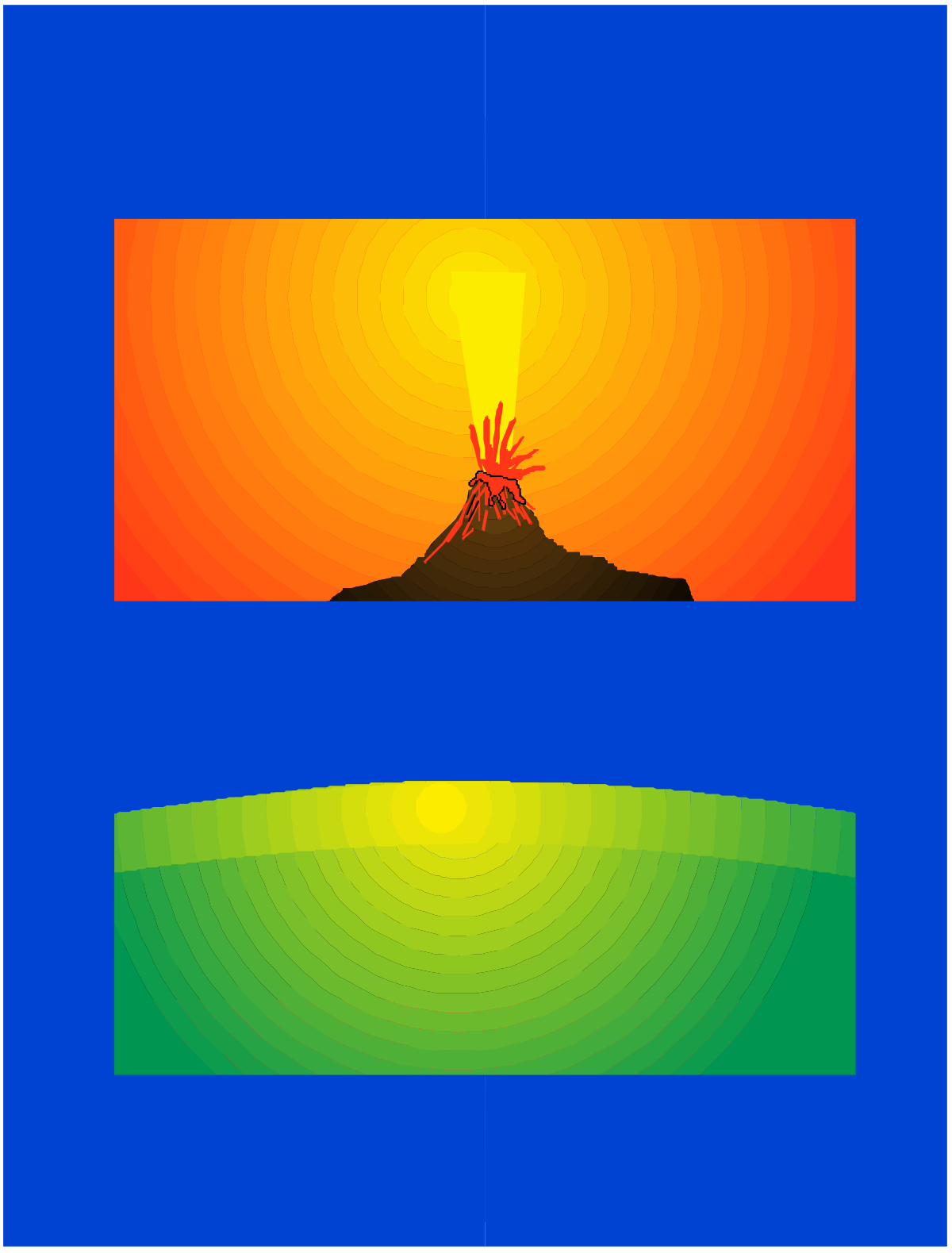 a volcano with a bright orange and yellow background clip art png transparent Volcano Clipart with Bright Orange and Yellow Background