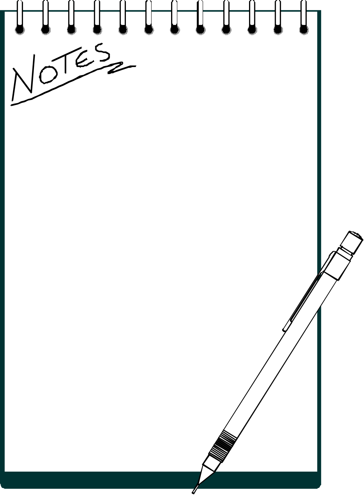 Borders for Backport Designs: Note with Pen Clipart