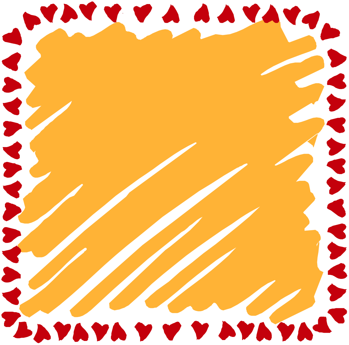 Heart-Shaped Frame Clipart with Surrounding Hearts