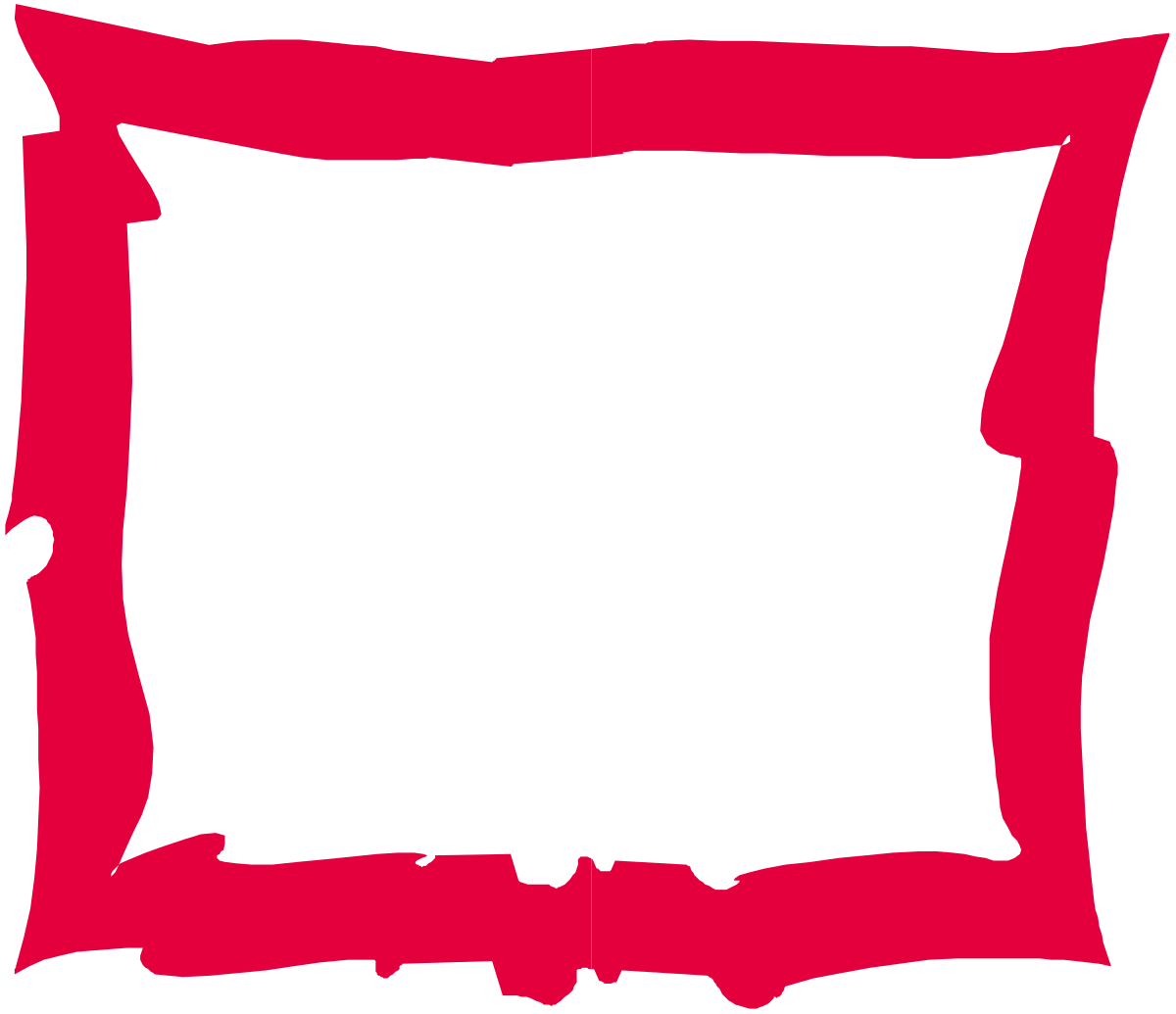 Red Square Frame with Black Background - Clipart for Creative Projects