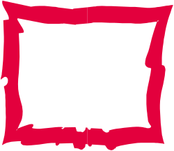 Red Square Frame with Black Background - Clipart for Creative Projects