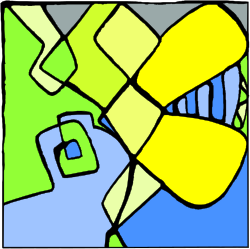 Yellow and Green Abstract Design Clipart - Unique Borders for Creative Projects