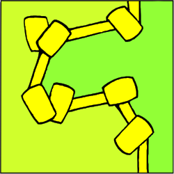 Yellow and Black Square Clipart with White Outline - Perfect for Borders