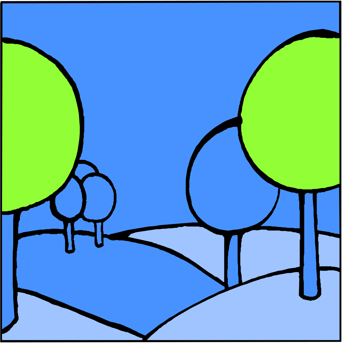 Trees and Road Clipart: Scenic Borders for Nature Designs