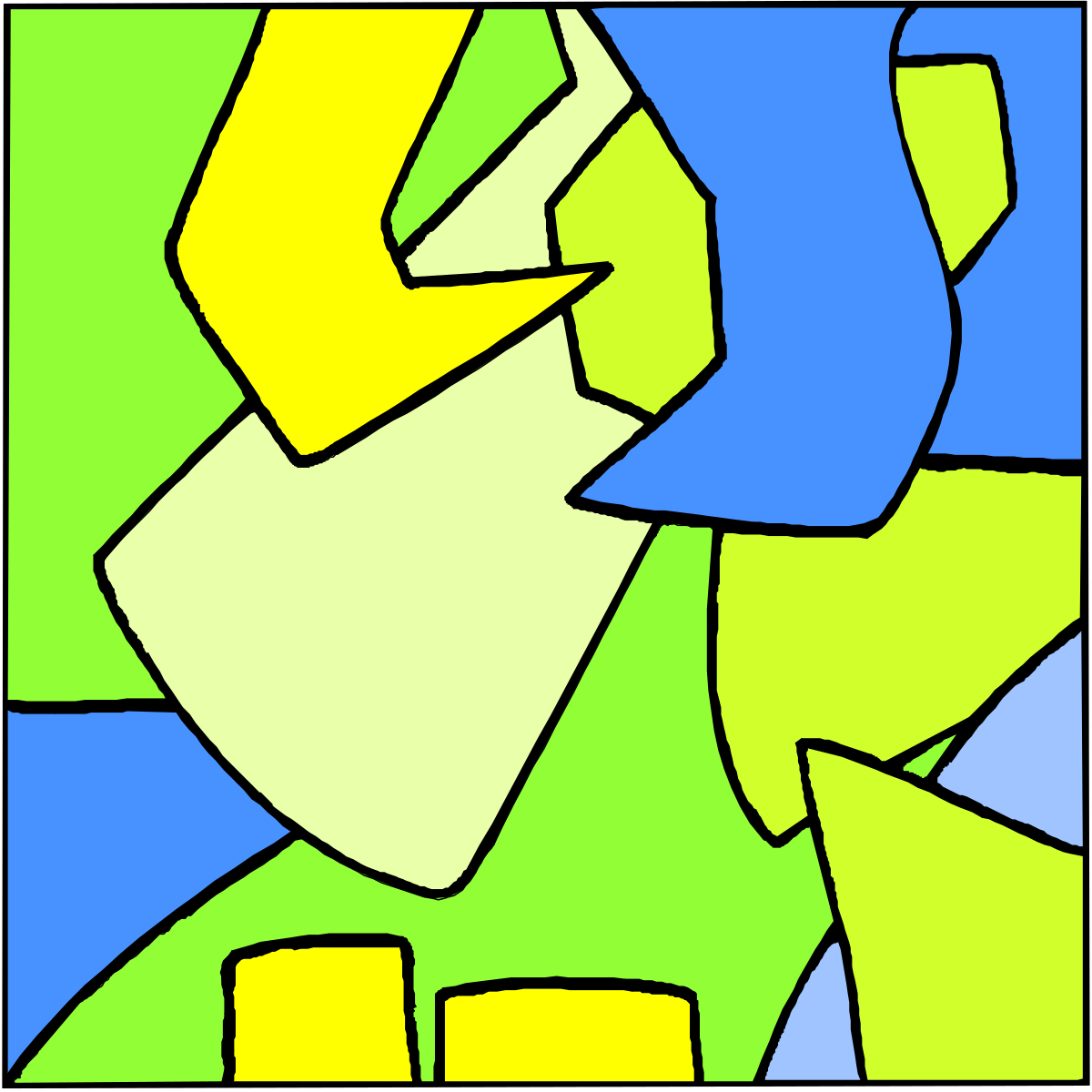 Green and Yellow Abstract Painting Clipart - Creative Borders for Your Designs