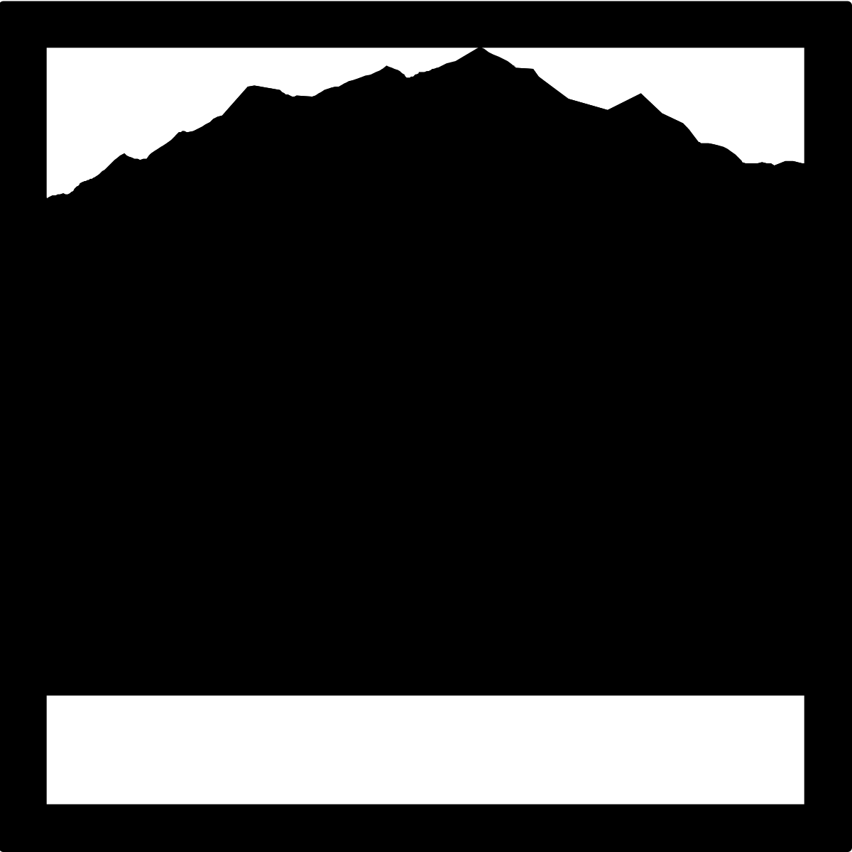 Mountain Silhouette Clipart - Black and White Scenic Borders