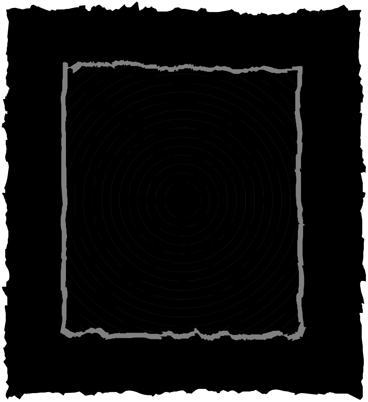 Black Background Square with White Circle Clipart for Creative Projects