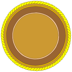 Gold Medal Clipart with Rope Border - Perfect for Awards and Achievements