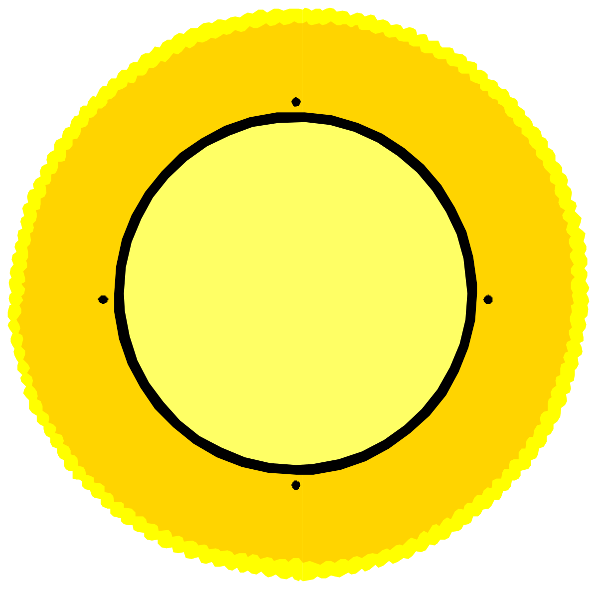 Yellow Circle with Black Outline Clipart - Versatile Borders for Design