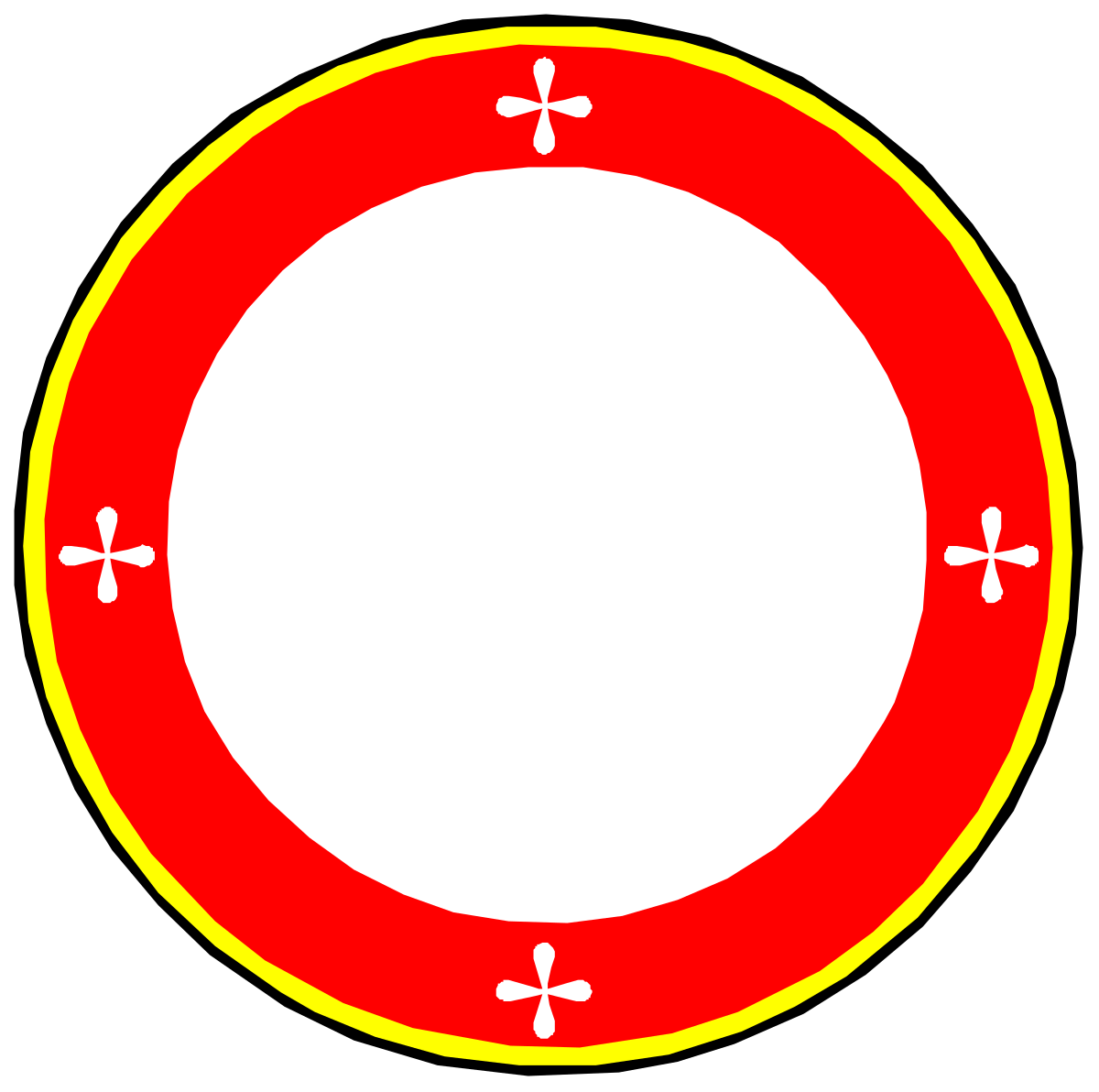 Red and Yellow Circle with White Center Clipart - Vibrant Borders for Creative Projects