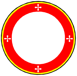 Red and Yellow Circle with White Center Clipart - Vibrant Borders for Creative Projects