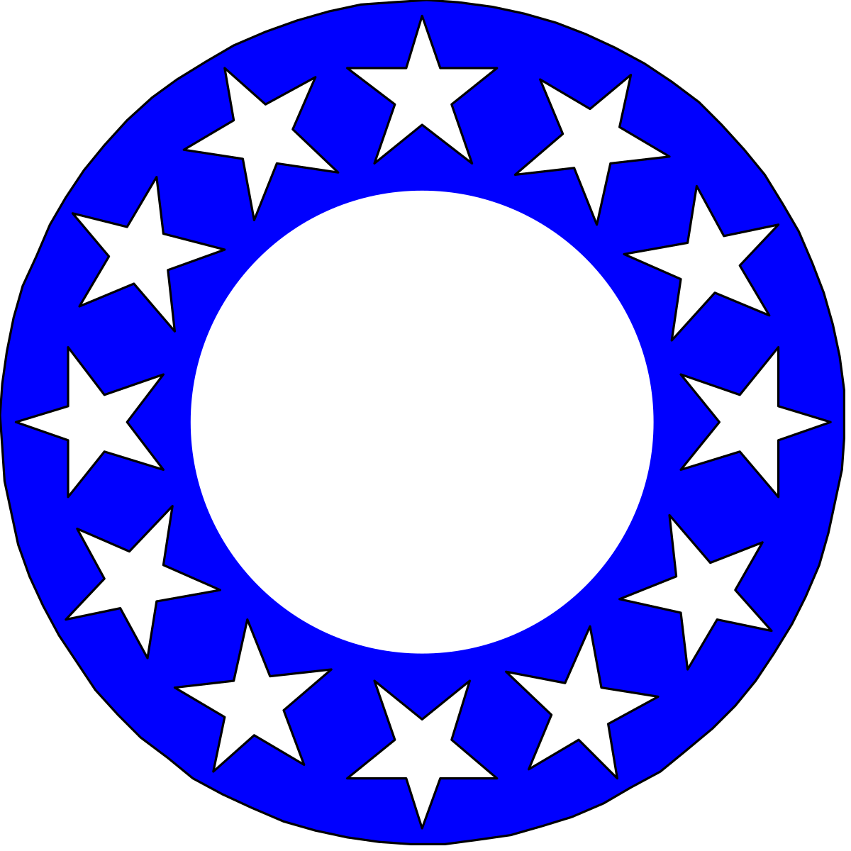 Blue and White Circle with Stars Clipart - Elegant Borders Design