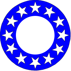 Blue and White Circle with Stars Clipart - Elegant Borders Design