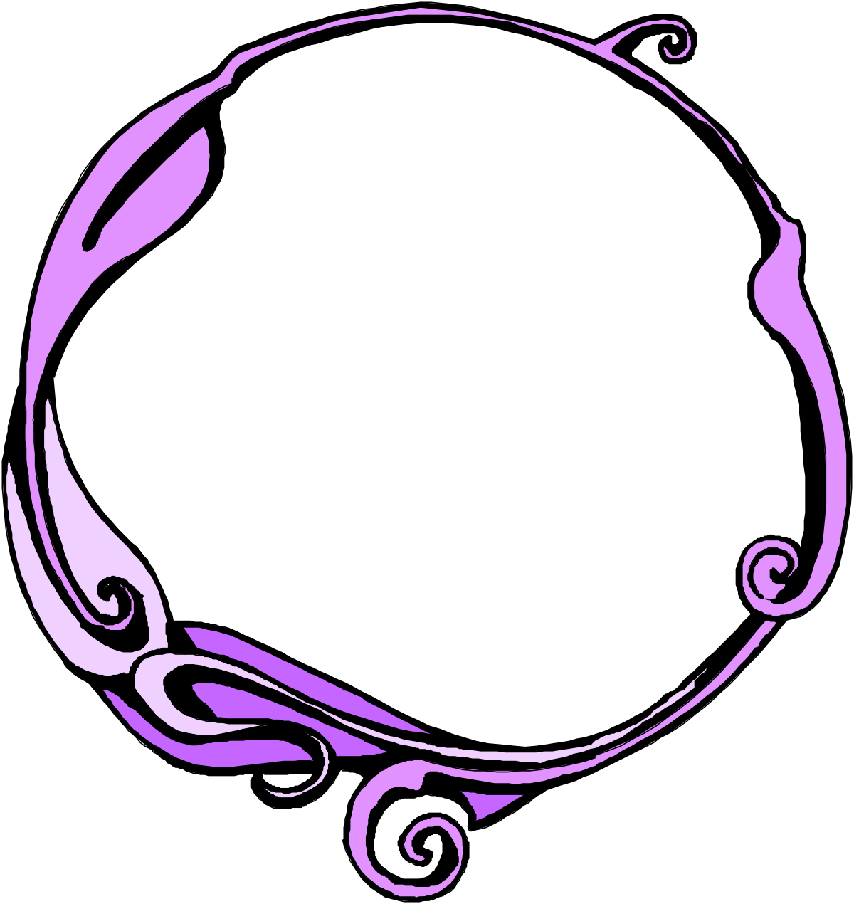 Purple Circle with Swirls Clipart - Borders and Backgrounds