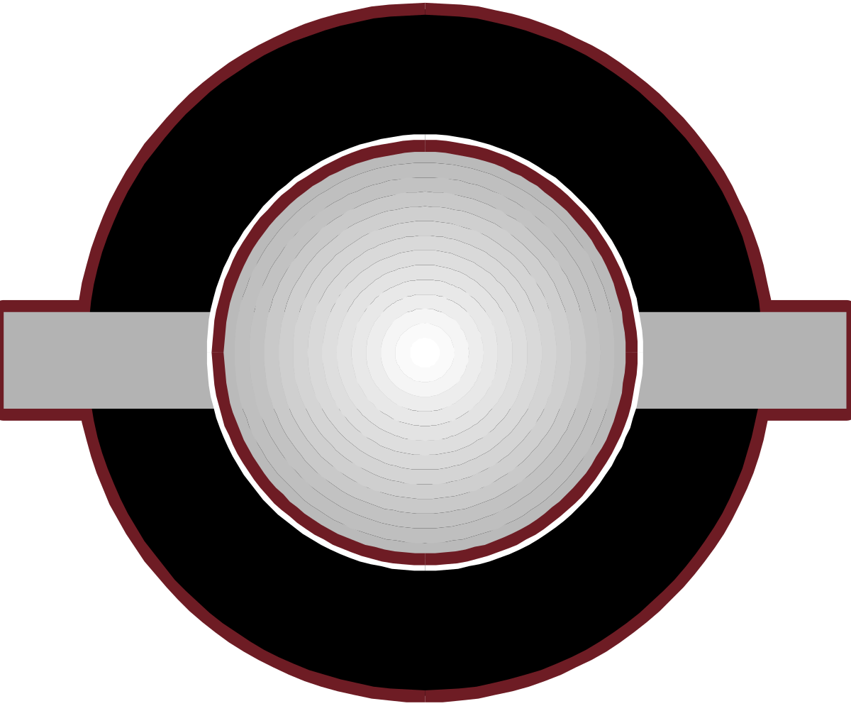 Circle Clipart with Red Center and White Border Design