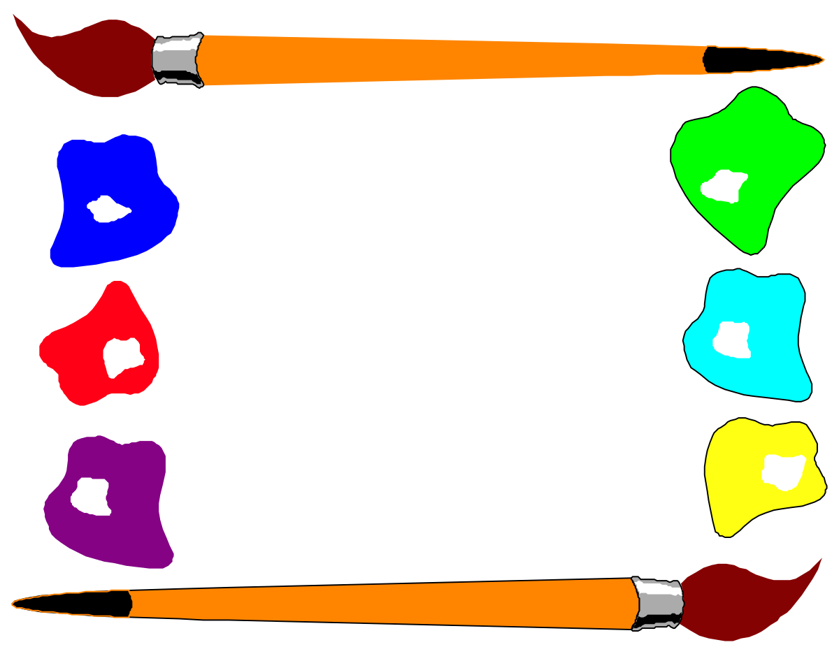 Colorful Paint Brush Frame Clipart - Artistic Borders for Creative Projects