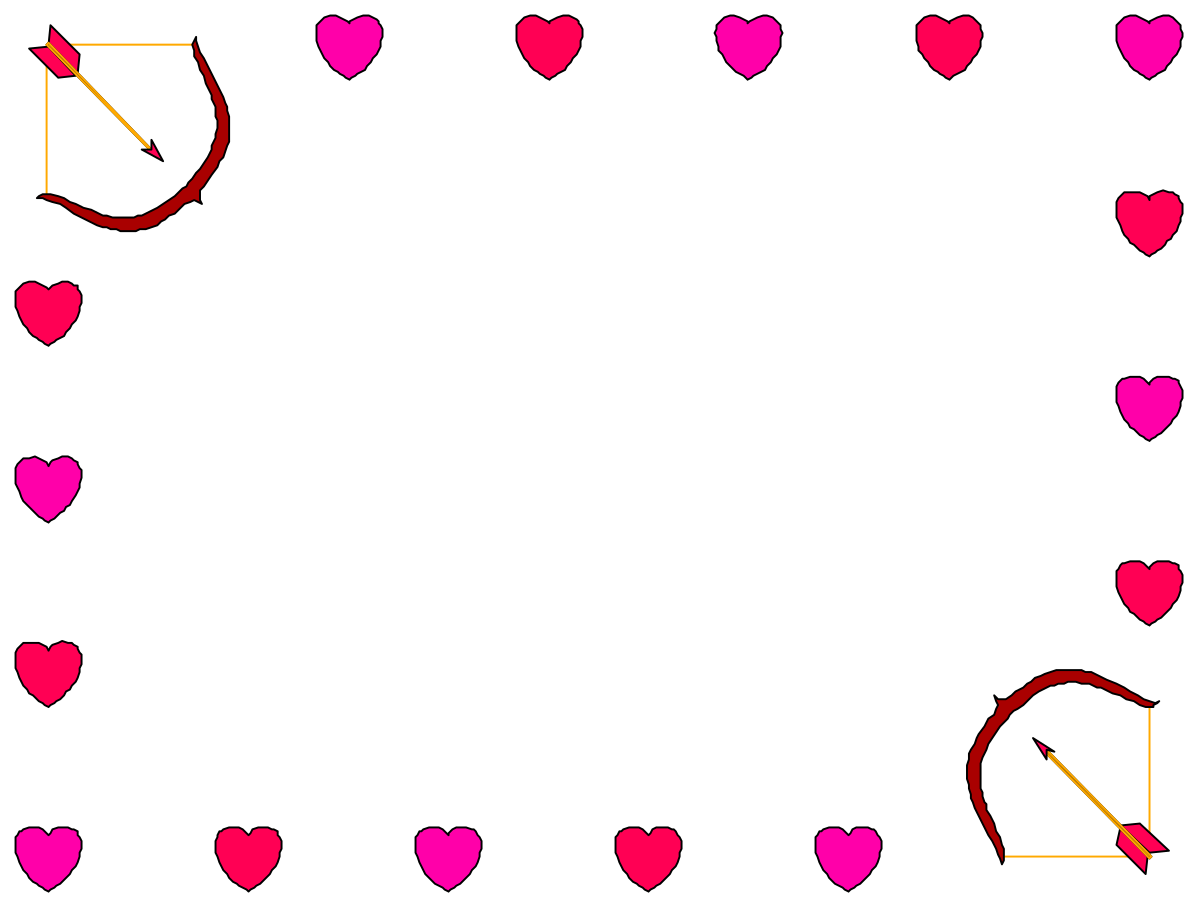 a heart shaped frame with arrows and hearts clip art png transparent Heart Shaped Frame Clipart with Arrows and Hearts