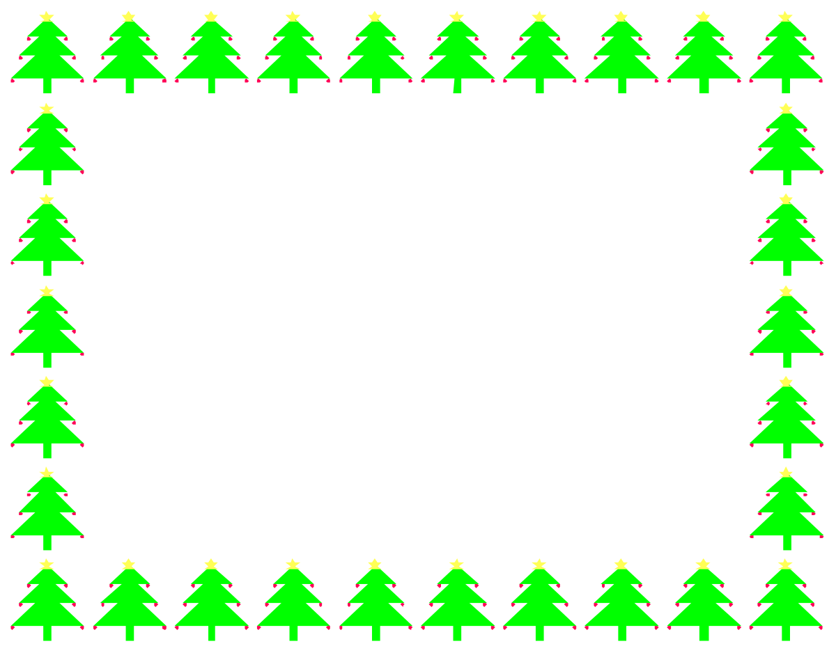 Christmas Tree Square Frame Clipart - Festive Borders and Designs