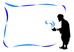 Blue Square with Central Hole - Creative Clipart for Diverse Uses