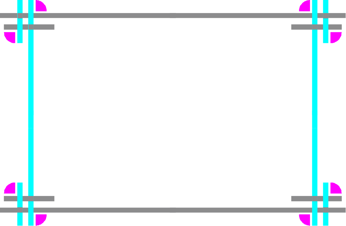 Blue Square Frame with Pink and Green Borders Clipart