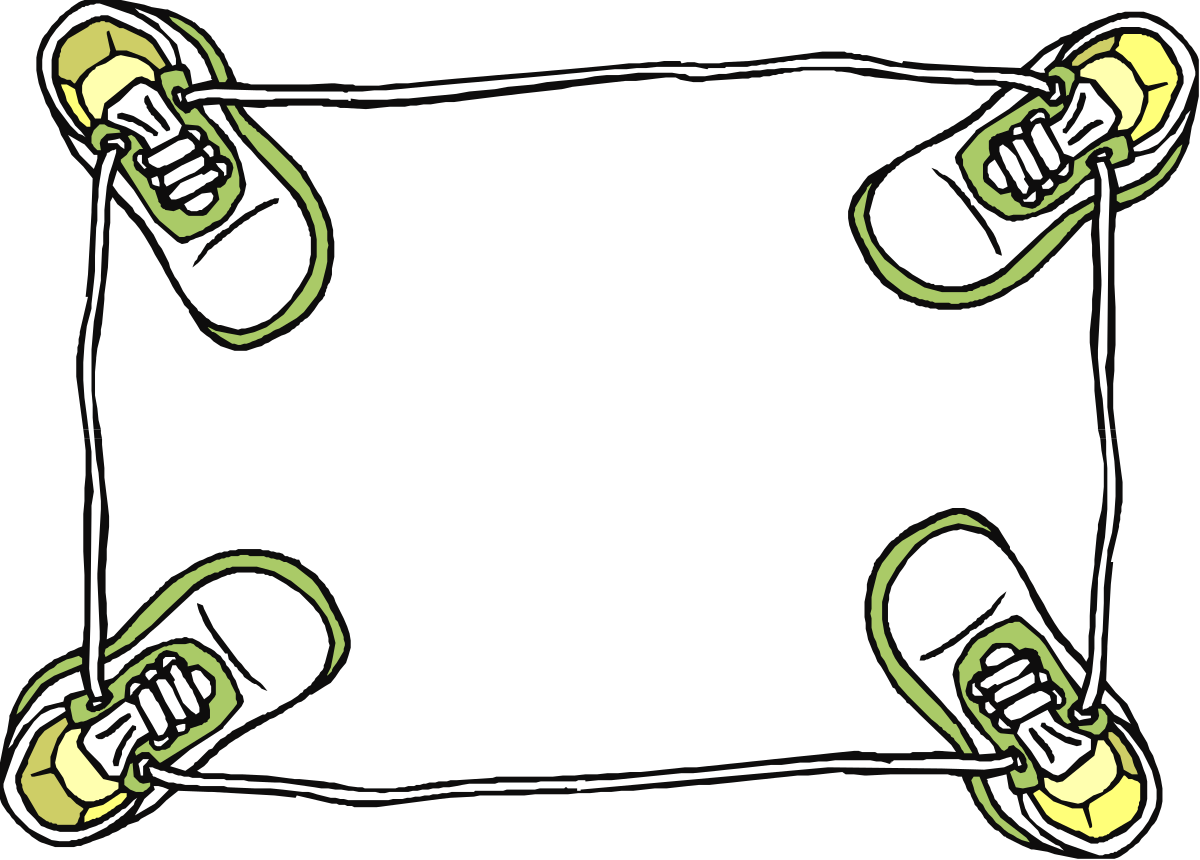 Stylish Green and White Background Clipart of a Pair of Shoes