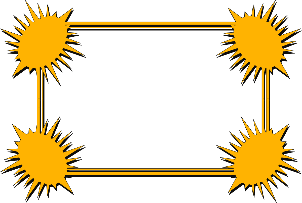 a yellow frame with stars on it clip art png transparent Yellow Starry Frame Clipart - Perfect for Creative Borders and Decorations
