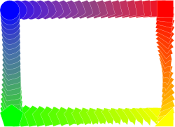 Rainbow Colored Frame on Black Background - Eye-Catching Clipart