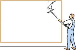 Blackboard Painting Clipart - Creative Man at Work