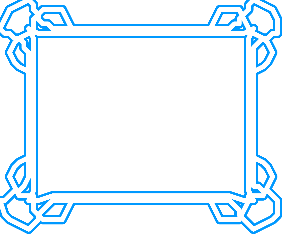 Blue Frame with White Border Clipart - Elegant Borders for Design