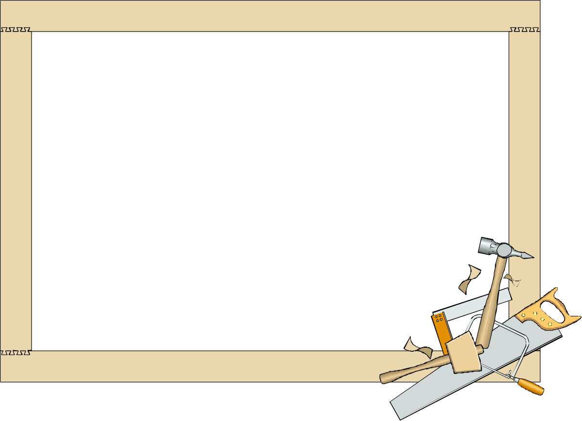 a frame with a hammer and a hammer clip art png transparent Borders and Frames Clipart with Hammer Design - Perfect for DIY Projects
