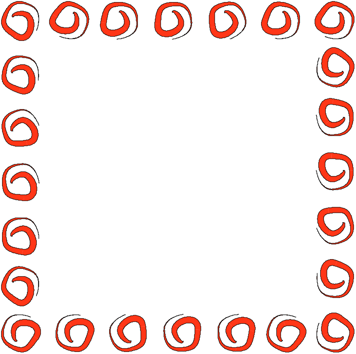 Elegant Red and Black Frame Clipart with Black Background