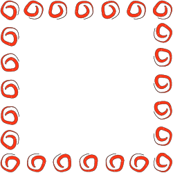 Elegant Red and Black Frame Clipart with Black Background