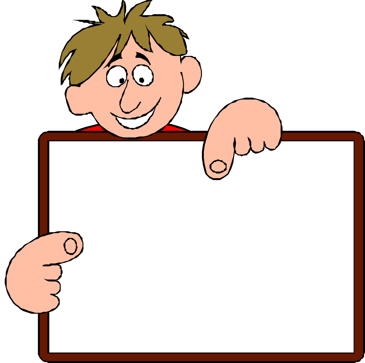 Boy Holding a Sign Clipart - Perfect for Creative Projects