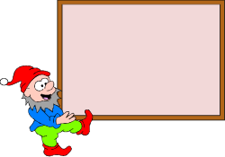 Cartoon Santa Claus with Blank Board - Festive Holiday Clipart