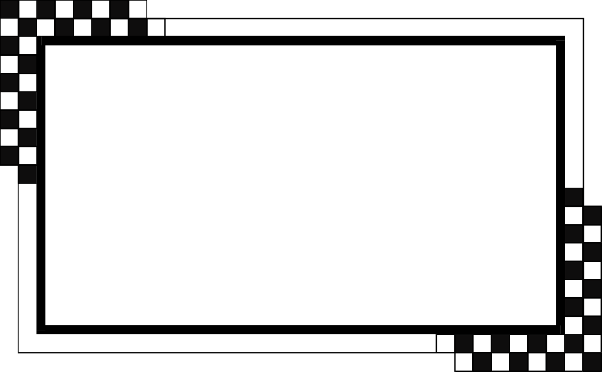 Elegant White Border Clipart on Black Background