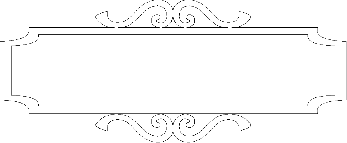 Elegant White Sign with Scroll Pattern Clipart for Borders and Decoration