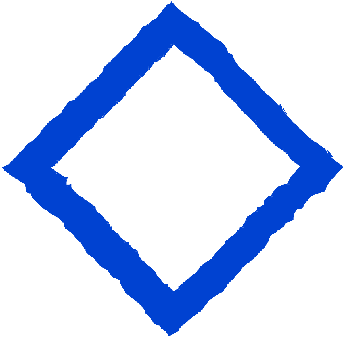 Blue Square with White Center - Stylish Borders Clipart