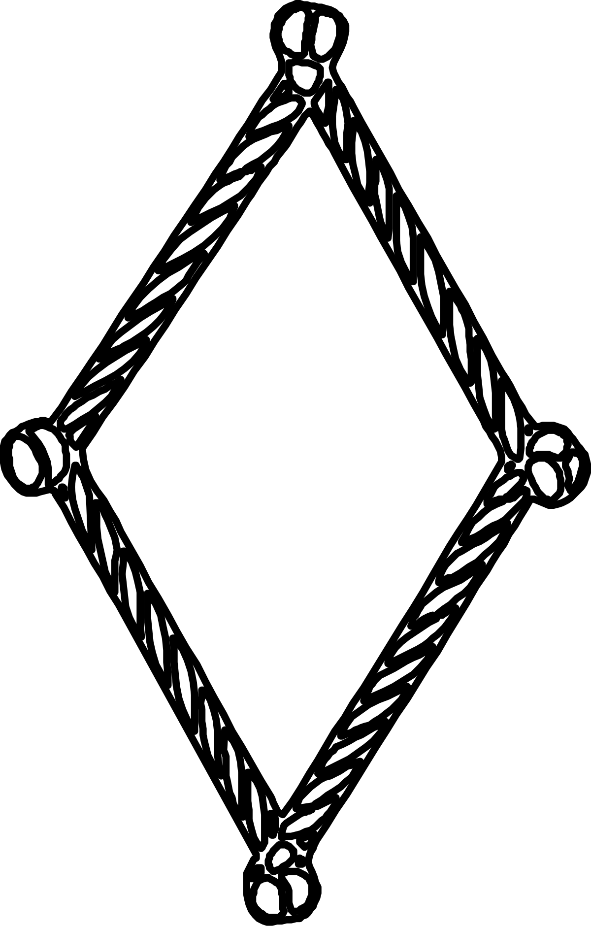 White Diamond with Black Background - Elegant Clipart for Borders and Decoration