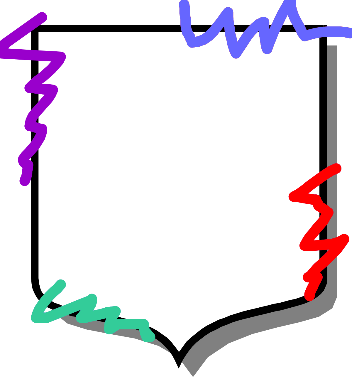 Colorful Writing on a White Book Clipart - Borders and Brdrmisc Designs