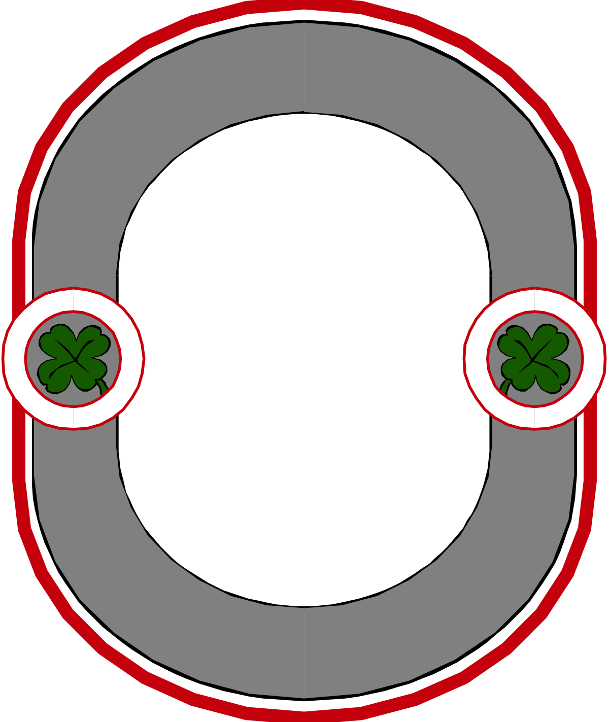 Circle Design with Green Leaf - Creative Clipart Borders