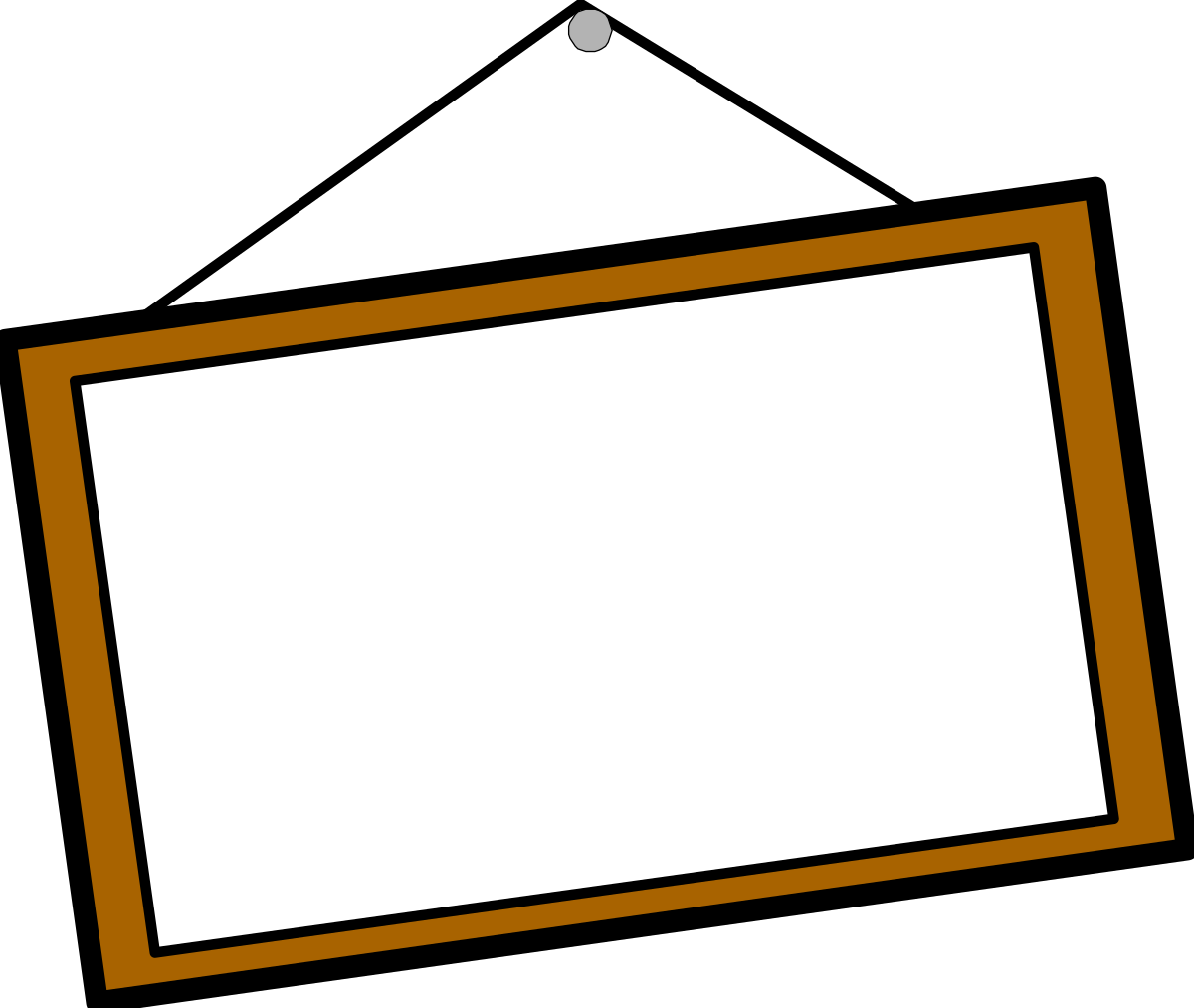 Blank Sign with Brown Frame Clipart - Versatile Border Design
