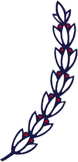 Elegant Laurel Clipart with Red and White Leaves