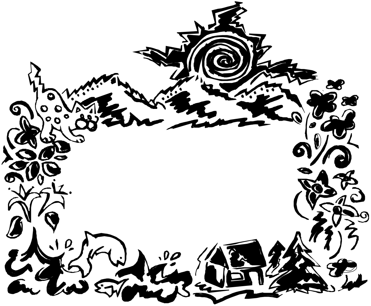 Black and White Cat Clipart - Stylish Borders and Designs