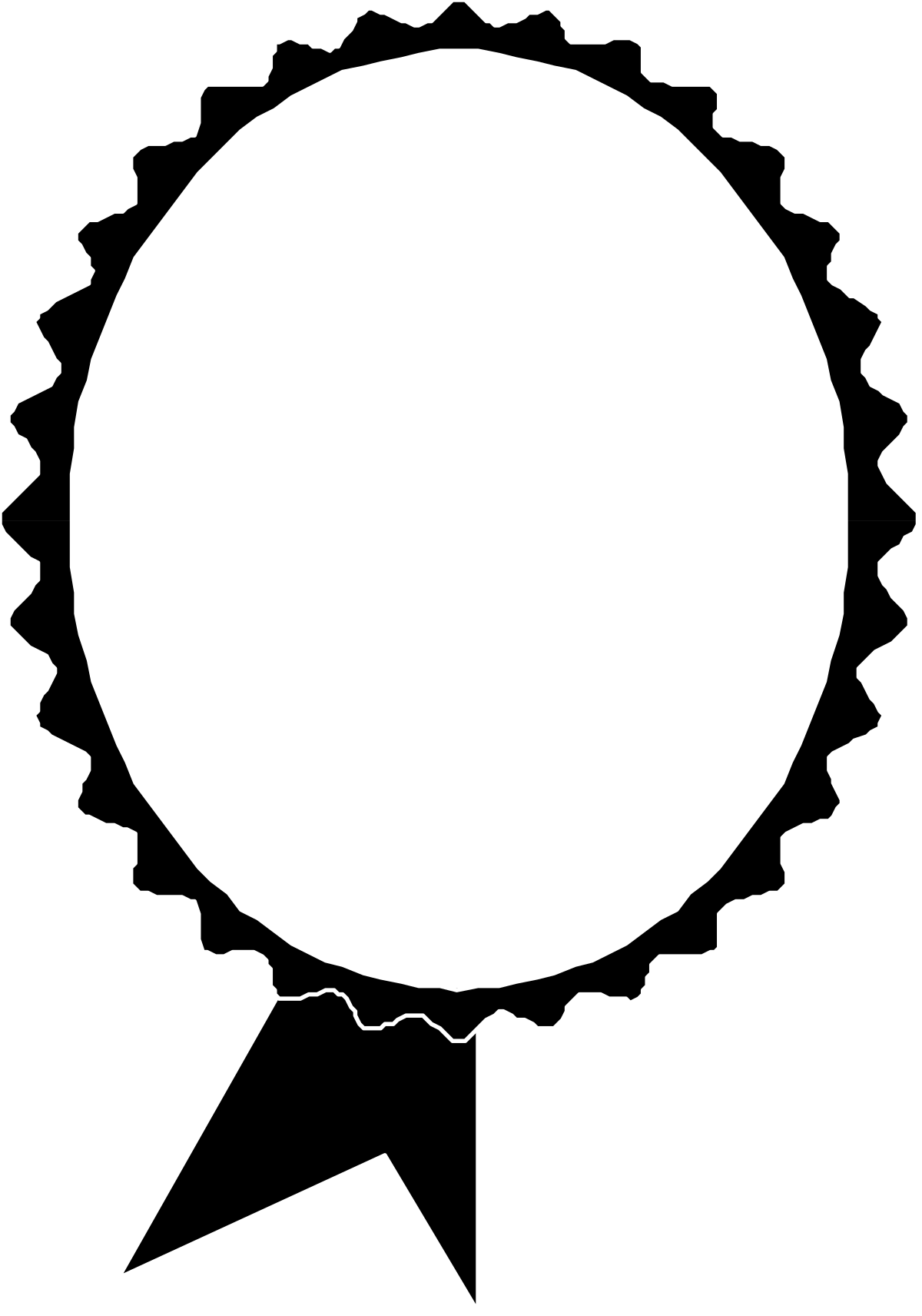 Black and White Circle with Star - Elegant Clipart for Borders