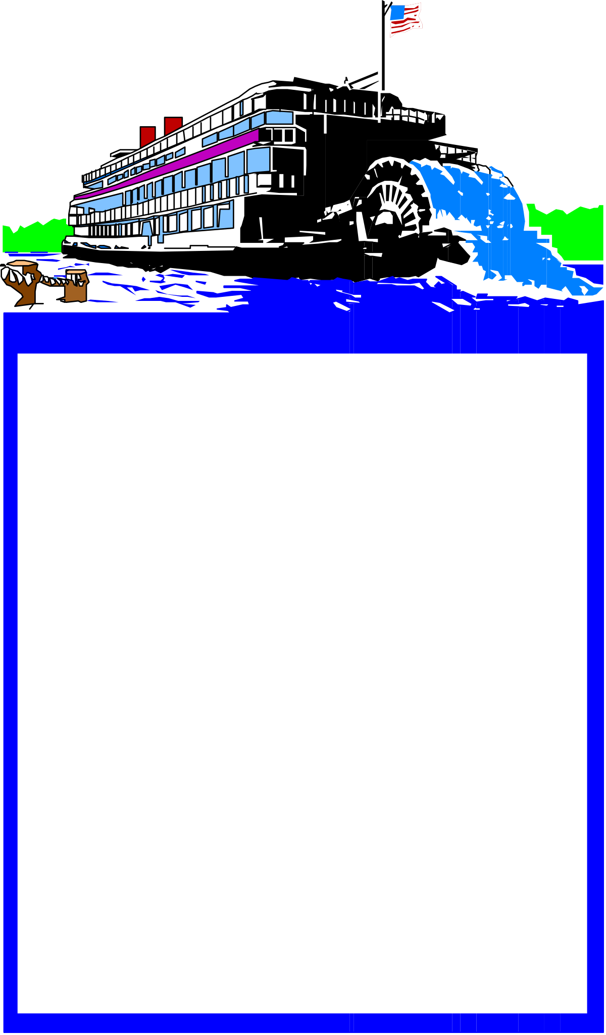 Boat Clipart with White Board - Stunning Borders and Designs